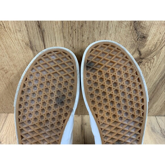 VANS Off The Wall Classic Slip On Skate Loafer Shoes Size 9 White Canvas 721356 - Picture 13 of 16